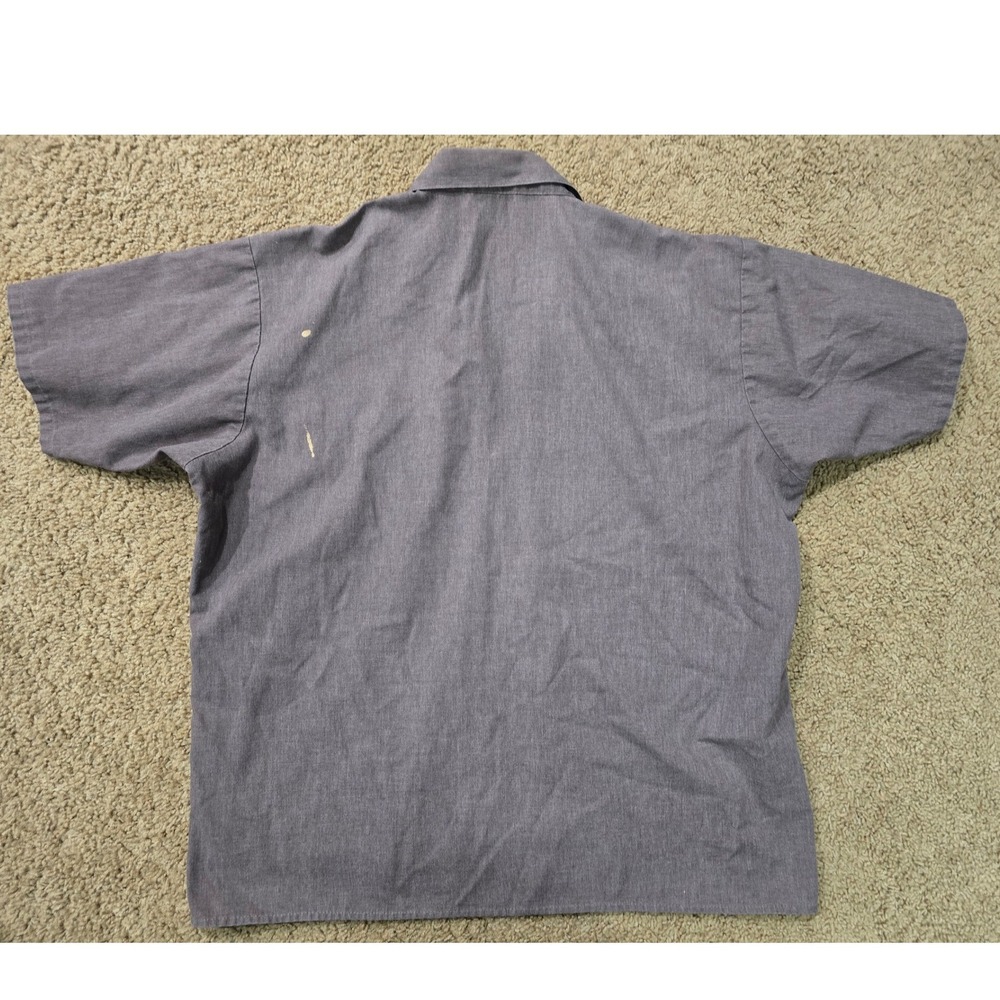 Ben Davis Mens XL Half Zip Work Shirt Brown Short Sleeve Made in USA Paint splat - Picture 6 of 7